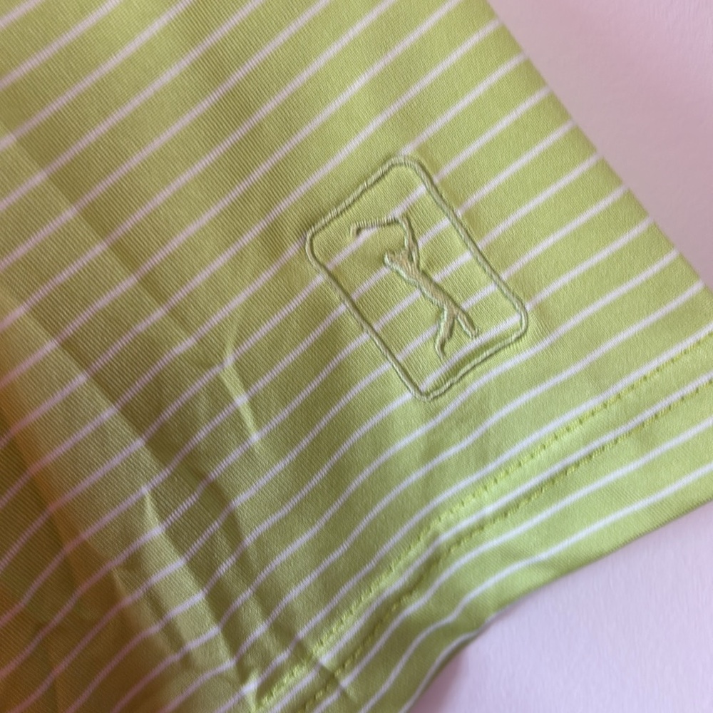PGA Tour lime, green and white collared polo short sleeve size XLT - Picture 3 of 5